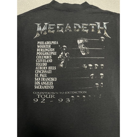 RARE Vintage 90s Megadeth Countdown To Extinction Concert Tour Shirt Men L Metal - Picture 5 of 16